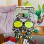 Yellow Oxidized Statement Jhumka