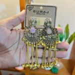 Kashmiri Blush Pink Royal Chandbali Earrings