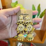 Kashmiri Premium  Blush Pink Golden Jhumka