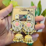 Premium Kashmiri Peach Stone Designer Jhumka