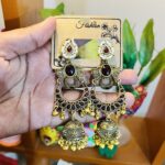 Antique Gold Red Stone Jhumka