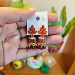Red Petal Designer Jhumka