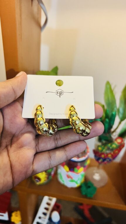 Twisted Gold Hoop Earrings