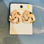 Pink & Gold Chain Link Earrings