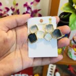 Premium Black & White Geometric Earrings