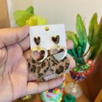 Premium Leopard Heart Drop Earrings
