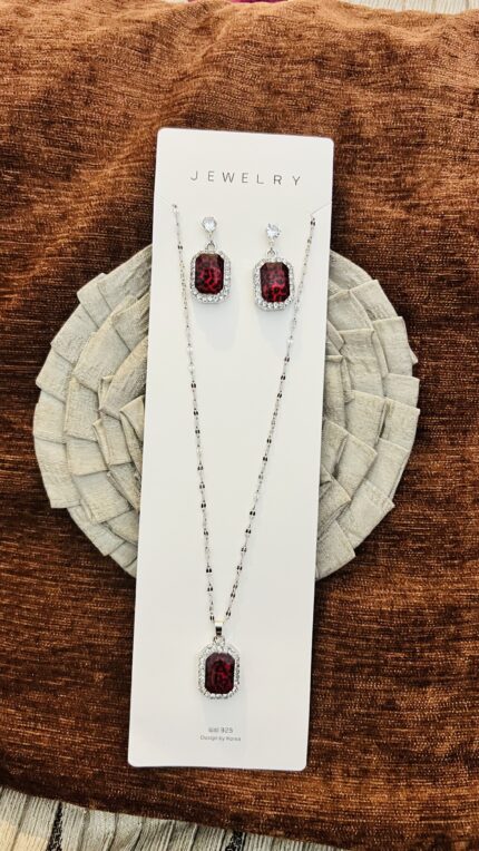 ❤️ Elegant Ruby Red Jewelry Set
