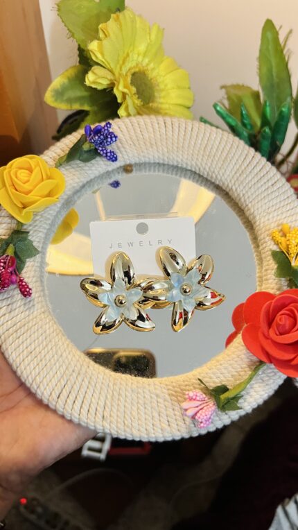 🌸 Golden Blossom Statement Earrings