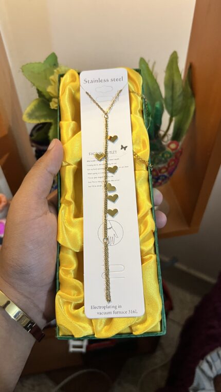 ❤️ Golden Heart Charm Bracelet