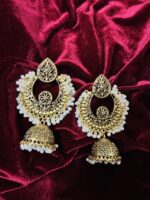 Pearl Chandbali Antique Jumaka - Image 2