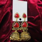 Royal Tiger Stone Antique Jhumka