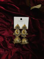 Royal Tiger Stone Antique Jhumka - Image 2
