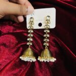 Pearl Tassel Long Jhumka Earrings