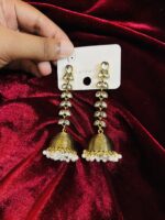 Pearl Tassel Long Jhumka Earrings